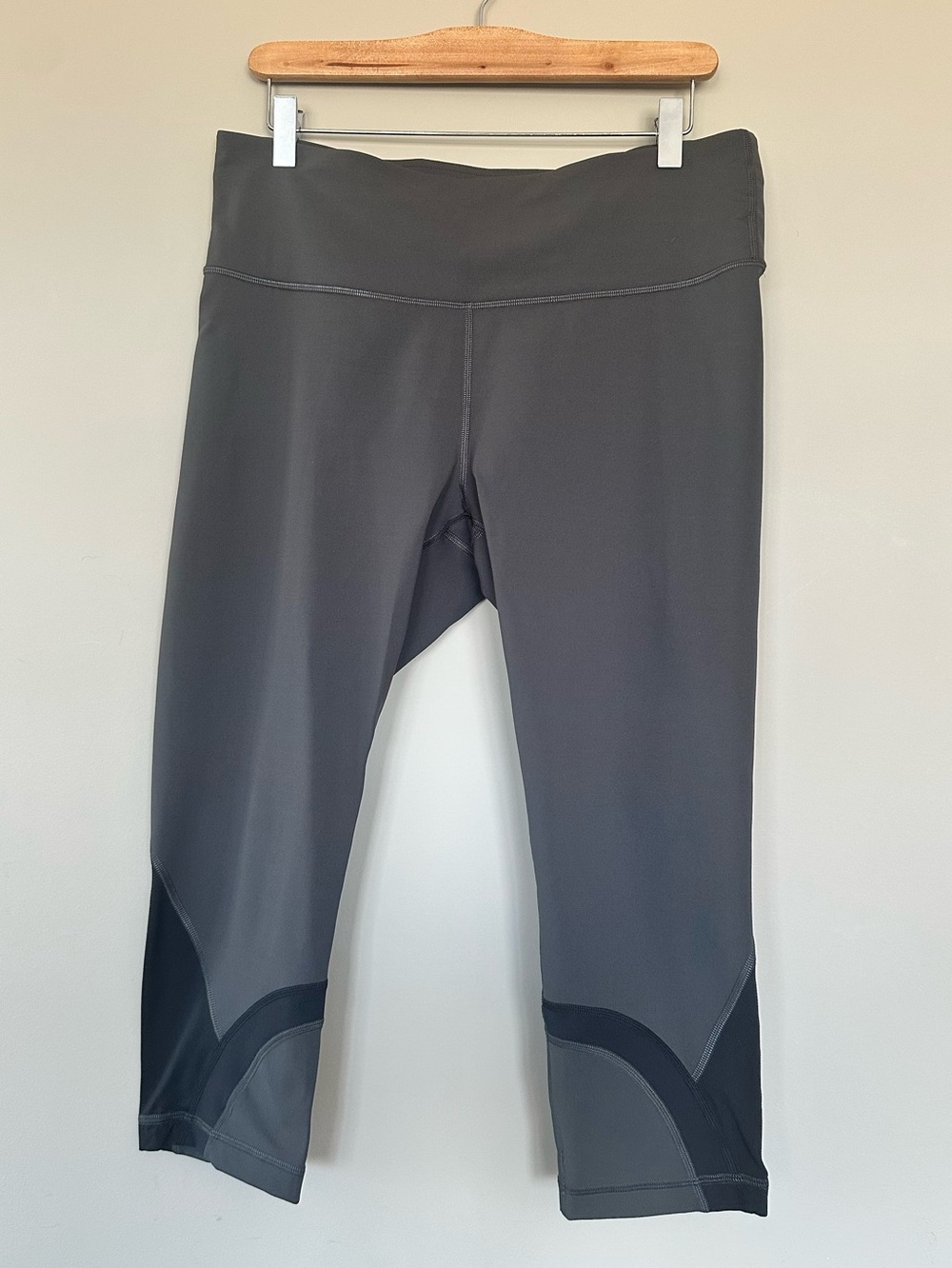 lululemon athletica Gray Cropped Leggings with Black Accents